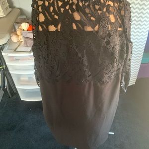 Ralph Lauren black dress switch lace accents/sleeves